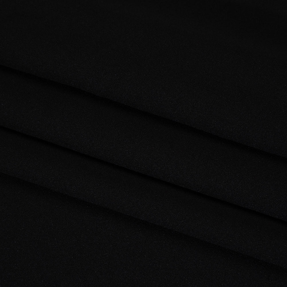 Stretch Polyester Crepe Scuba Knit - Black - Designer Deadstock Stretch Polyester Crepe Scuba Knit - Black - Designer Deadstock