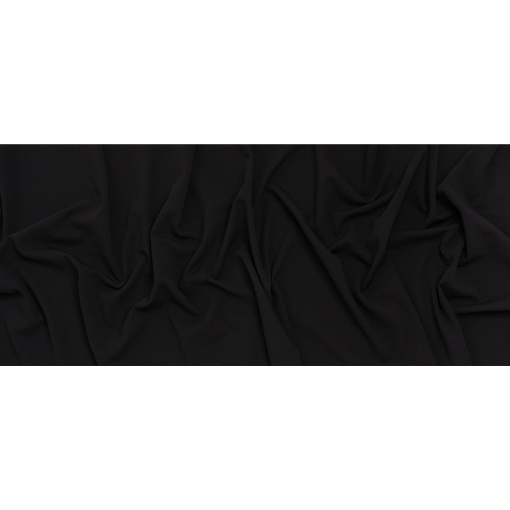 Stretch Polyester Crepe Scuba Knit - Black - Designer Deadstock Stretch Polyester Crepe Scuba Knit - Black - Designer Deadstock