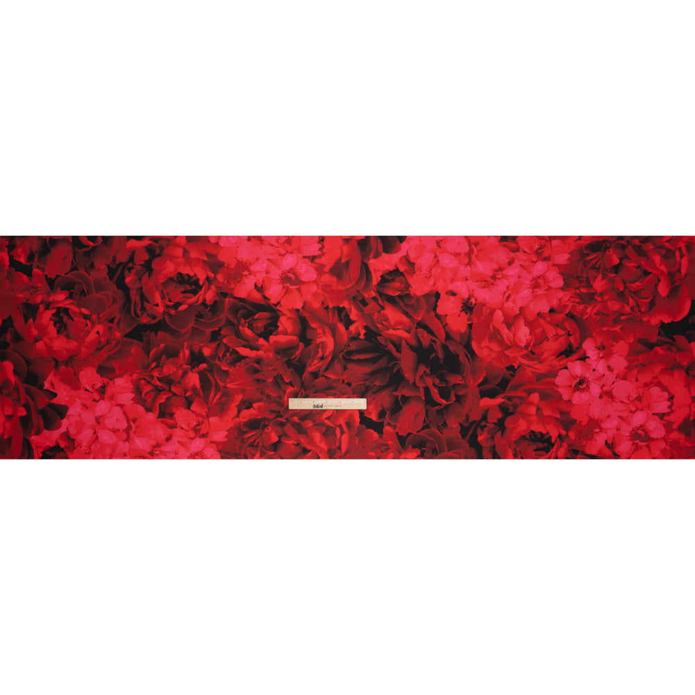 Polyester Mikado Print - Red and Black Roses - Designer Deadstock Full Polyester Mikado Print - Red and Black Roses - Designer Deadstock Full