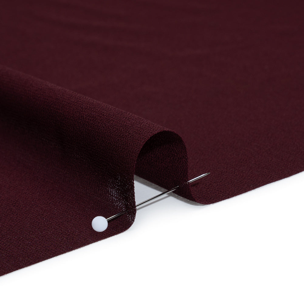 Polyester Chiffon - Burgundy - Designer Deadstock Detail Polyester Chiffon - Burgundy - Designer Deadstock Detail