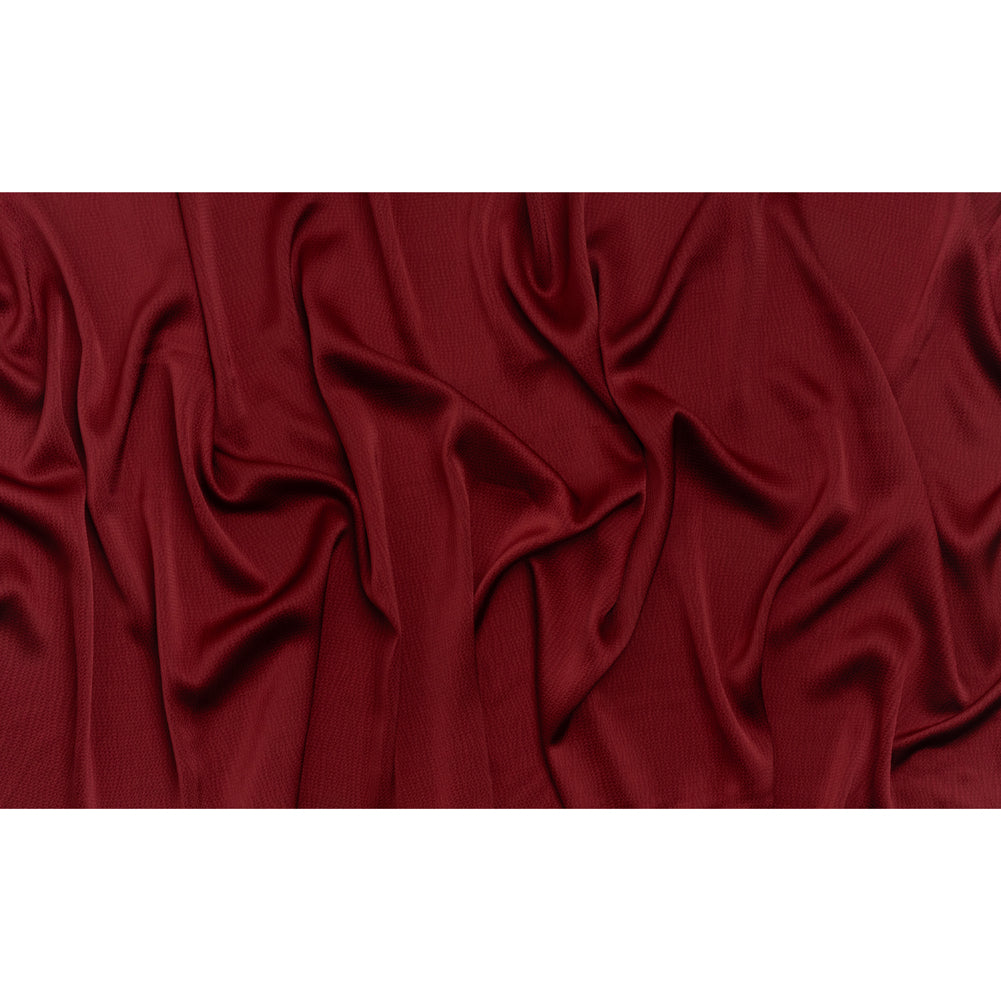 Hammered Polyester Satin - Wine Red - Designer Deadstock Hammered Polyester Satin - Wine Red - Designer Deadstock