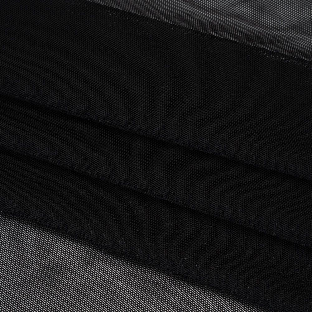 Stretch Polyester Mesh - Black - Designer Deadstock Stretch Polyester Mesh - Black - Designer Deadstock