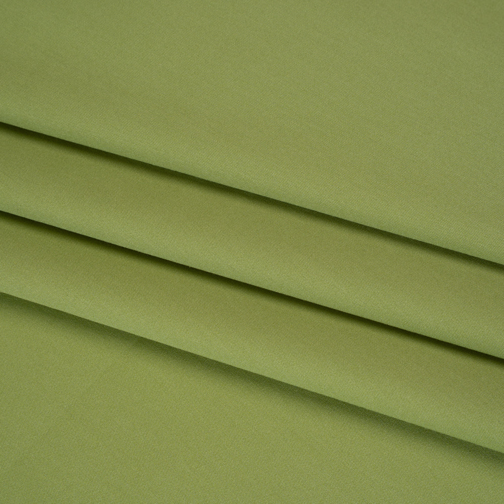 Stretch Cotton and Nylon Poplin - Moss Green - Designer Deadstock Detail Stretch Cotton and Nylon Poplin - Moss Green - Designer Deadstock Detail