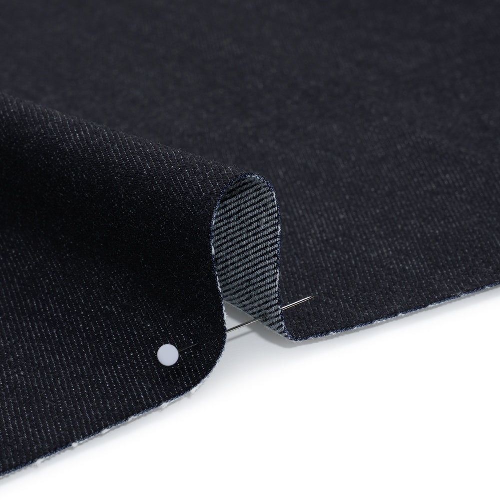 Medium Weight Stretch Cotton Denim Twill - Dark Indigo - Deadstock Medium Weight Stretch Cotton Denim Twill - Dark Indigo - Deadstock