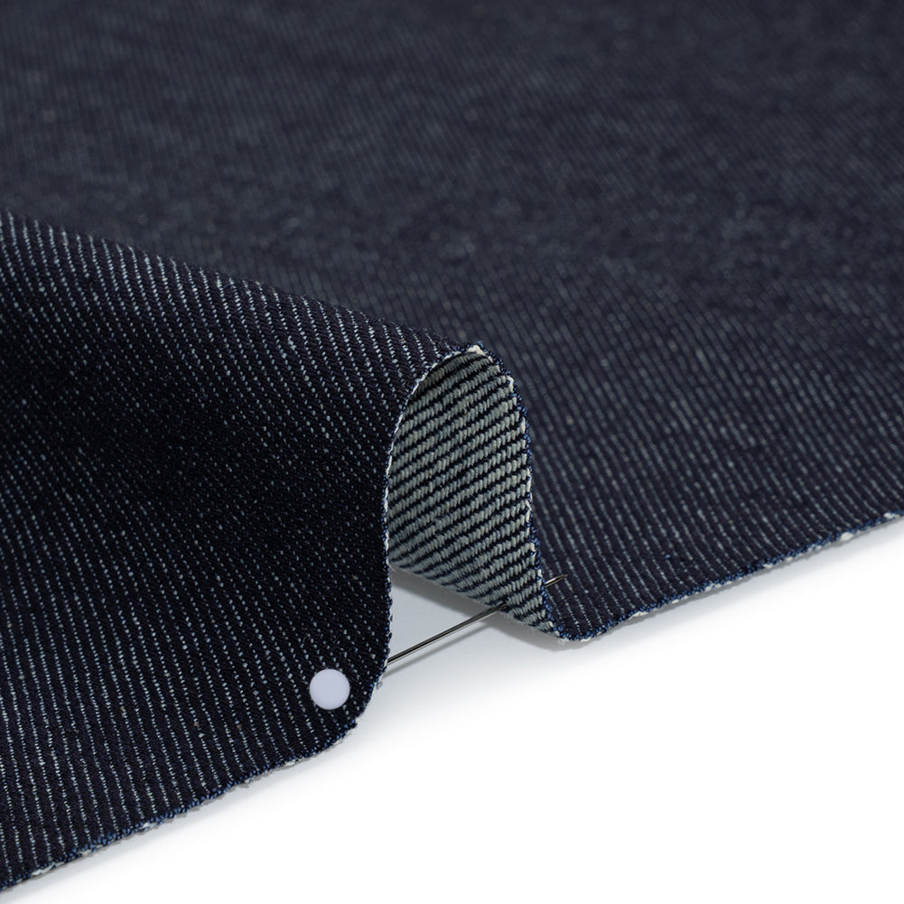 Lightweight Rigid Cotton Denim Twill - Dark Indigo - Deadstock Lightweight Rigid Cotton Denim Twill - Dark Indigo - Deadstock