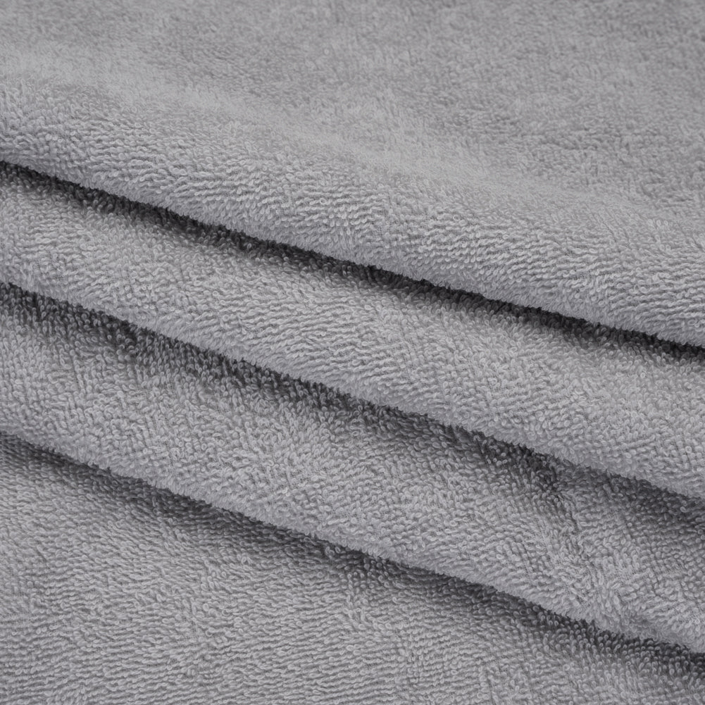 Cotton Towel Terry Cloth - Light Gray Folded Cotton Towel Terry Cloth - Light Gray Folded