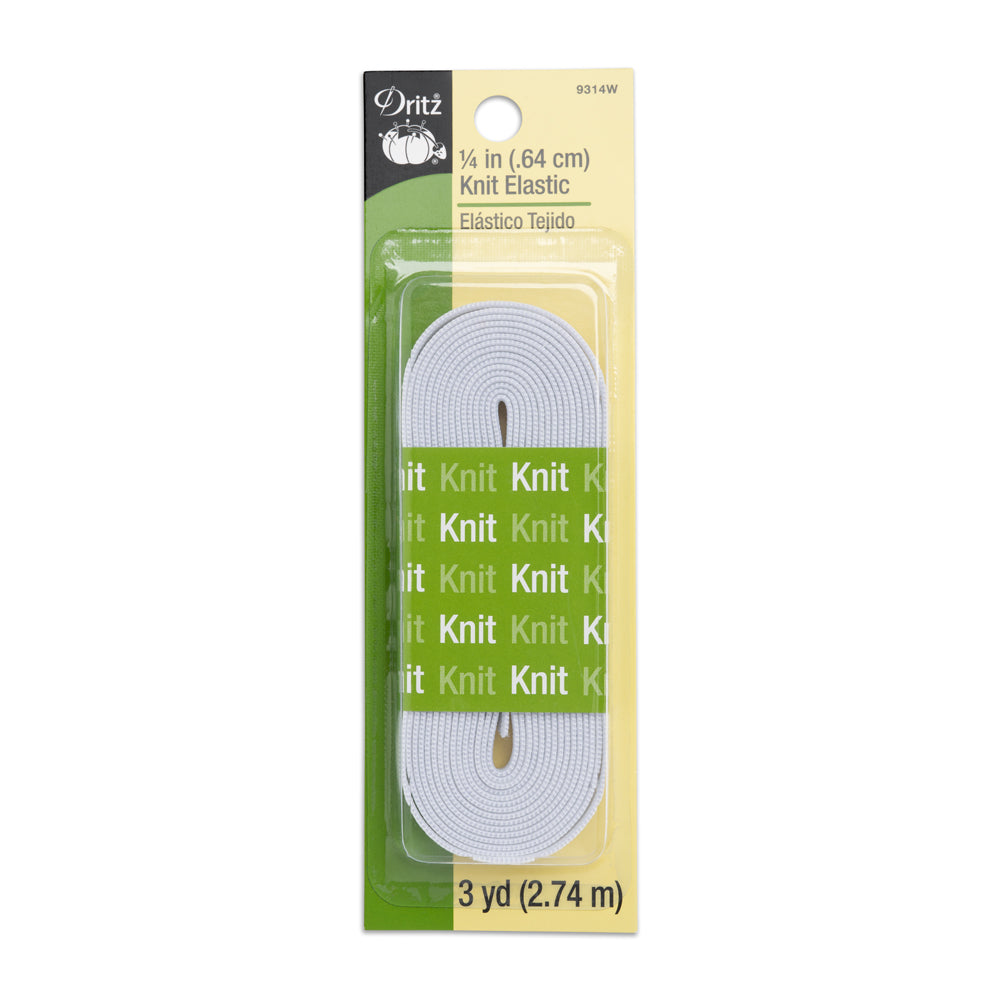 Dritz Knit Elastic - 0.25" x 3 yd - White Dritz Knit Elastic - 0.25" x 3 yd - White