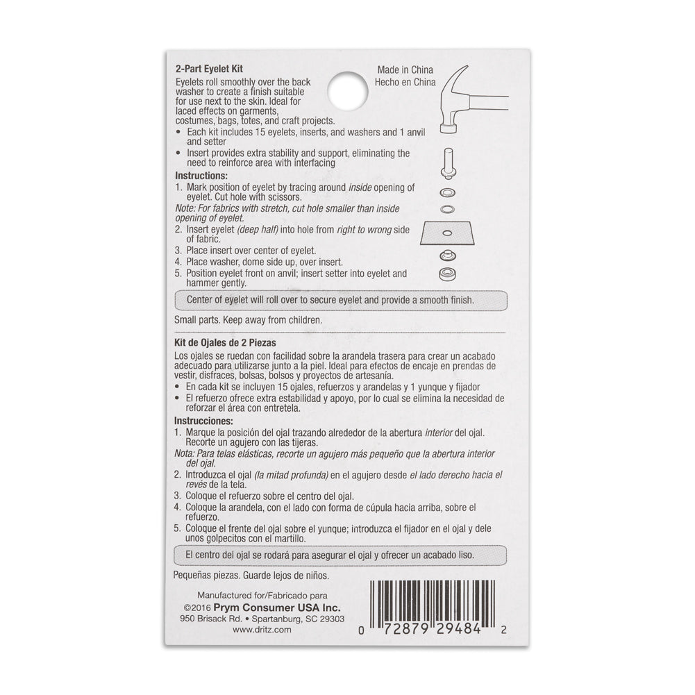 Dritz 2-Part Eyelet Kit - Gunmetal Size 0.25" Eyelets - 15 pc Dritz 2-Part Eyelet Kit - Gunmetal Size 0.25" Eyelets - 15 pc
