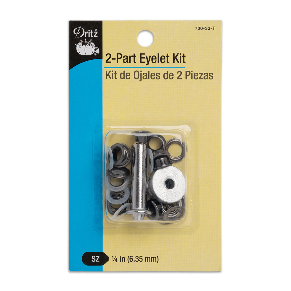 Dritz 2-Part Eyelet Kit - Gunmetal Size 0.25" Eyelets - 15 pc Dritz 2-Part Eyelet Kit - Gunmetal Size 0.25" Eyelets - 15 pc