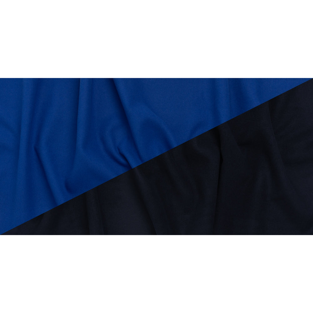 Wool and Cashmere Double Cloth Coating by Alexander McQueen - Blue and Black - Designer Deadstock - Full Wool and Cashmere Double Cloth Coating by Alexander McQueen - Blue and Black - Designer Deadstock - Full