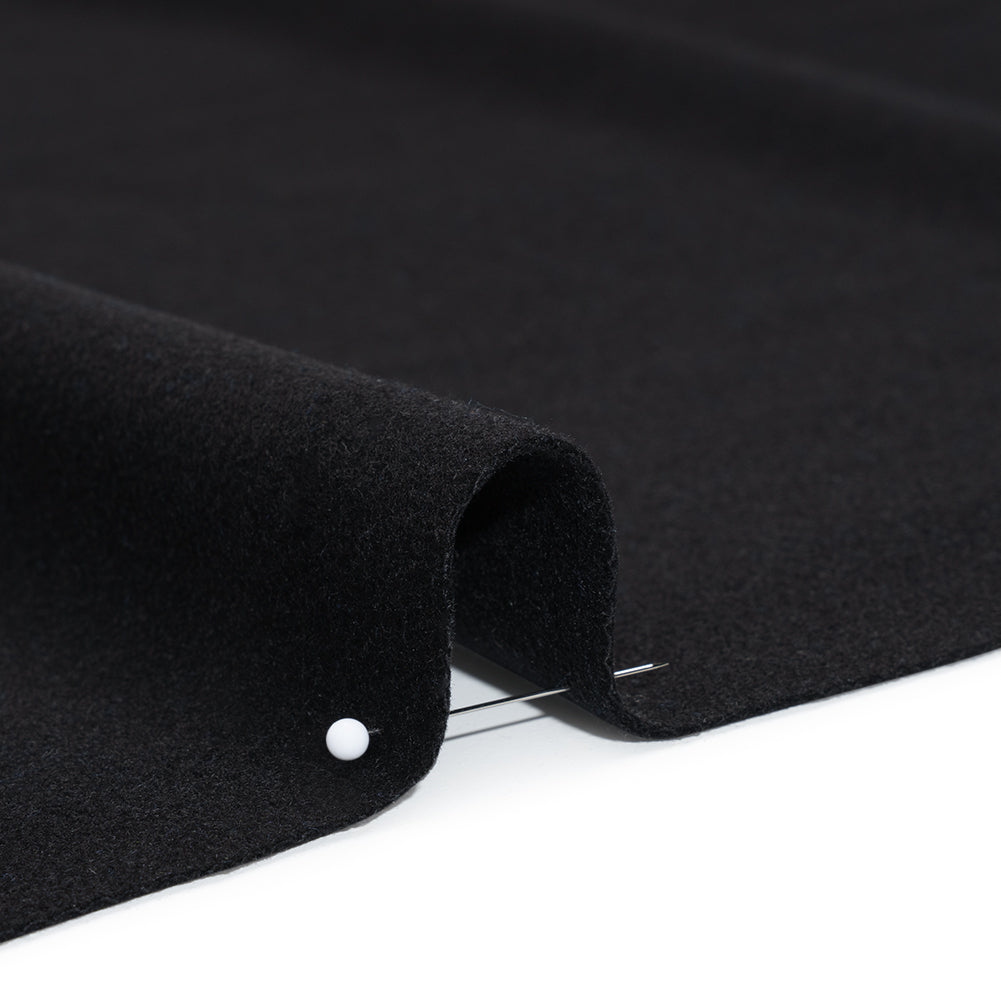 Wool and Cashmere Coating by Alexander McQueen - Black - Designer Deadstock - Detail Wool and Cashmere Coating by Alexander McQueen - Black - Designer Deadstock - Detail