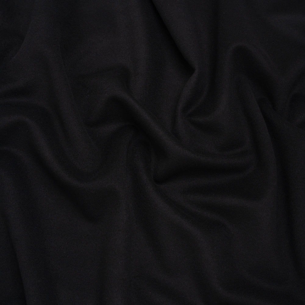 Wool and Cashmere Coating by Alexander McQueen - Black - Designer Deadstock Wool and Cashmere Coating by Alexander McQueen - Black - Designer Deadstock