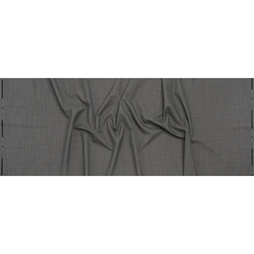 Wool Twill Suiting by Alexander McQueen - Black and White Heathered - Designer Deadstock - Full Wool Twill Suiting by Alexander McQueen - Black and White Heathered - Designer Deadstock - Full