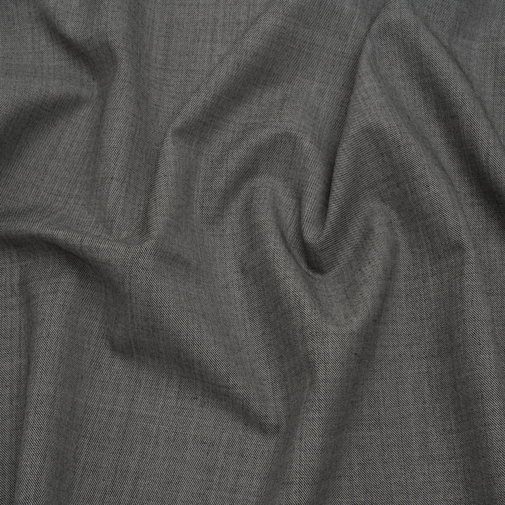 Wool Twill Suiting by Alexander McQueen - Black and White Heathered - Designer Deadstock Wool Twill Suiting by Alexander McQueen - Black and White Heathered - Designer Deadstock