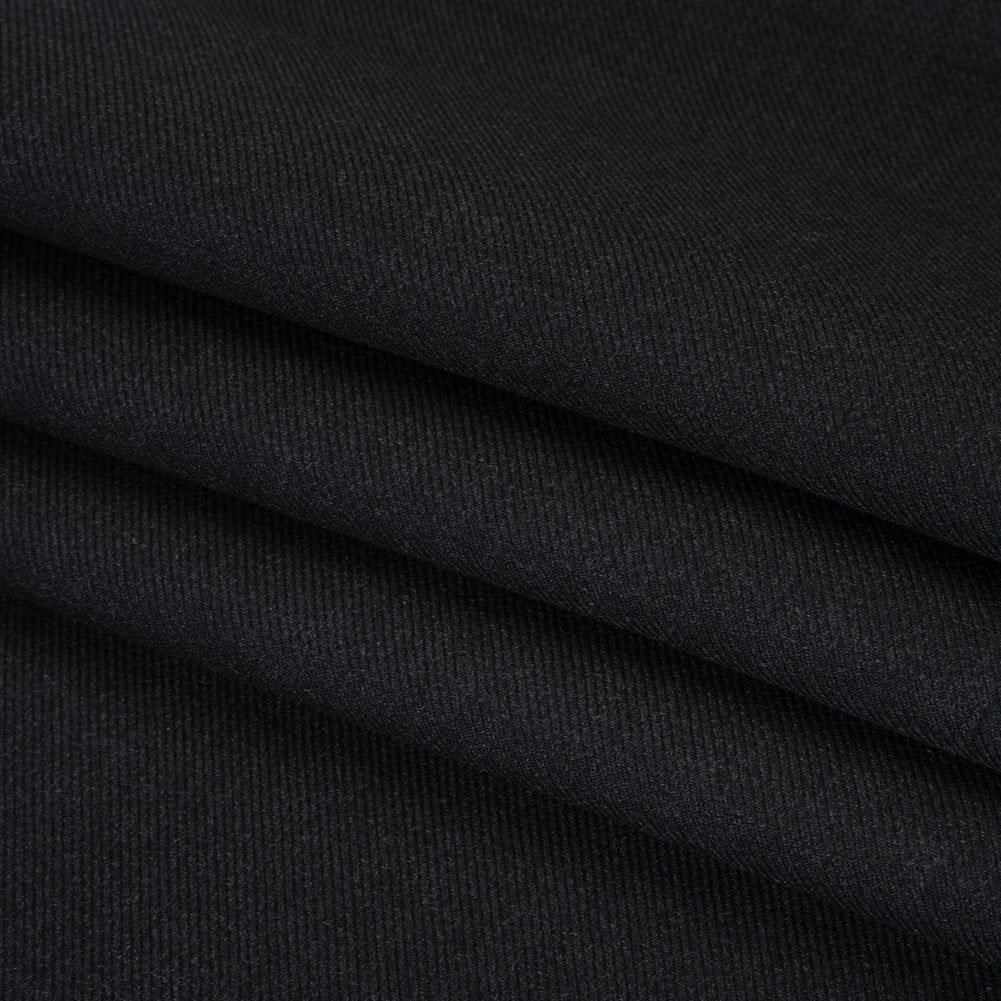 Wool Twill Coating by Alexander McQueen - Charcoal - Designer Deadstock - Folded Wool Twill Coating by Alexander McQueen - Charcoal - Designer Deadstock - Folded