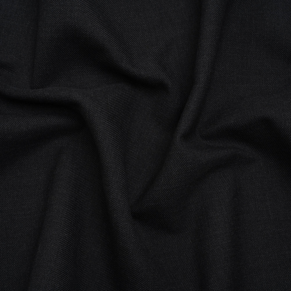 Wool Twill Coating by Alexander McQueen - Charcoal - Designer Deadstock Wool Twill Coating by Alexander McQueen - Charcoal - Designer Deadstock