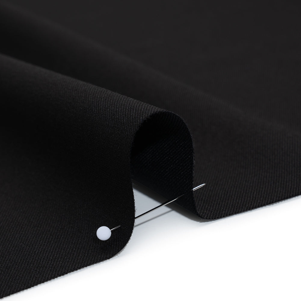 Wool Twill Suiting by Alexander McQueen - Black - Designer Deadstock Wool Twill Suiting by Alexander McQueen - Black - Designer Deadstock