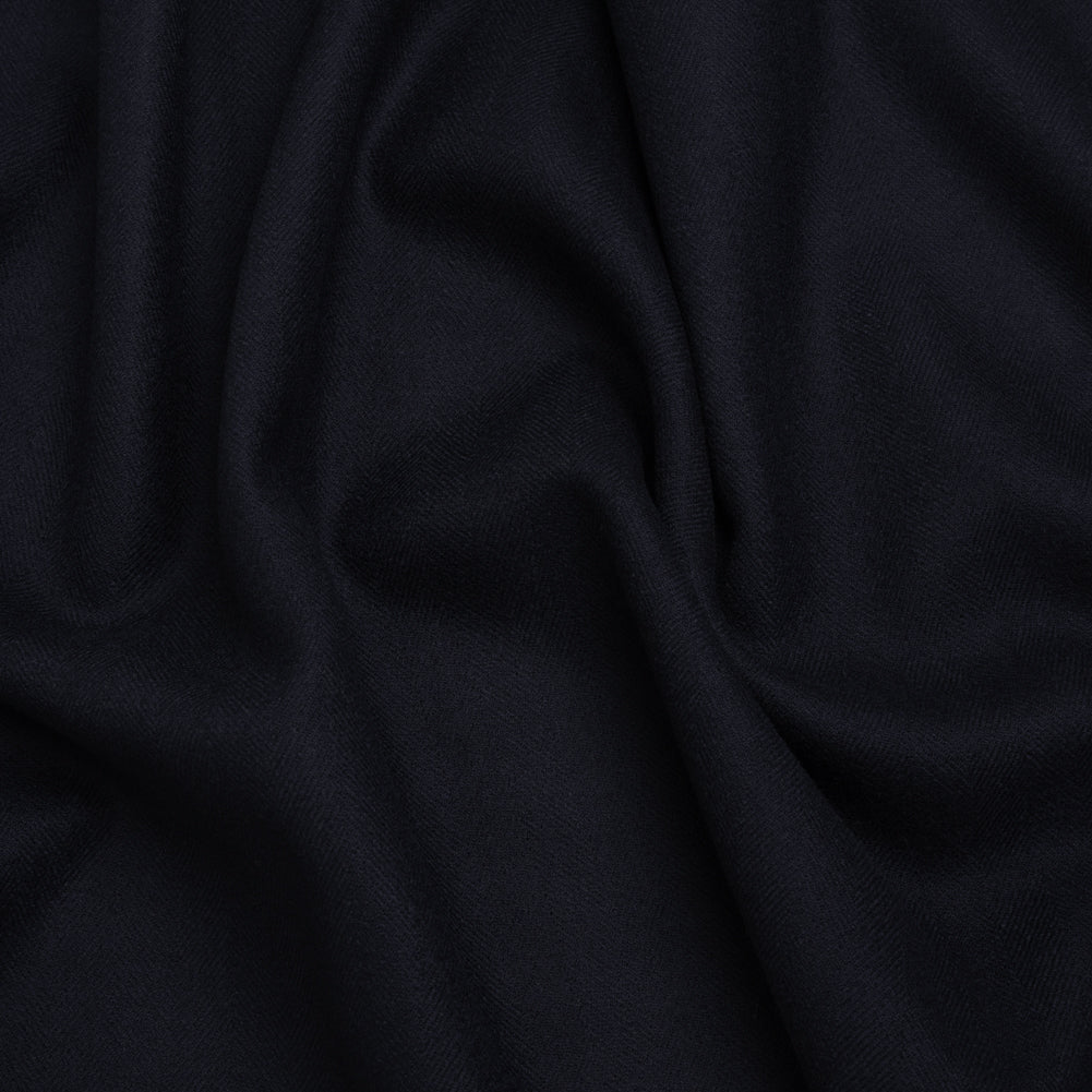 Heavyweight Wool Herringbone Twill Suiting by Alexander McQueen - Navy Blue - Designer Deadstock Heavyweight Wool Herringbone Twill Suiting by Alexander McQueen - Navy Blue - Designer Deadstock