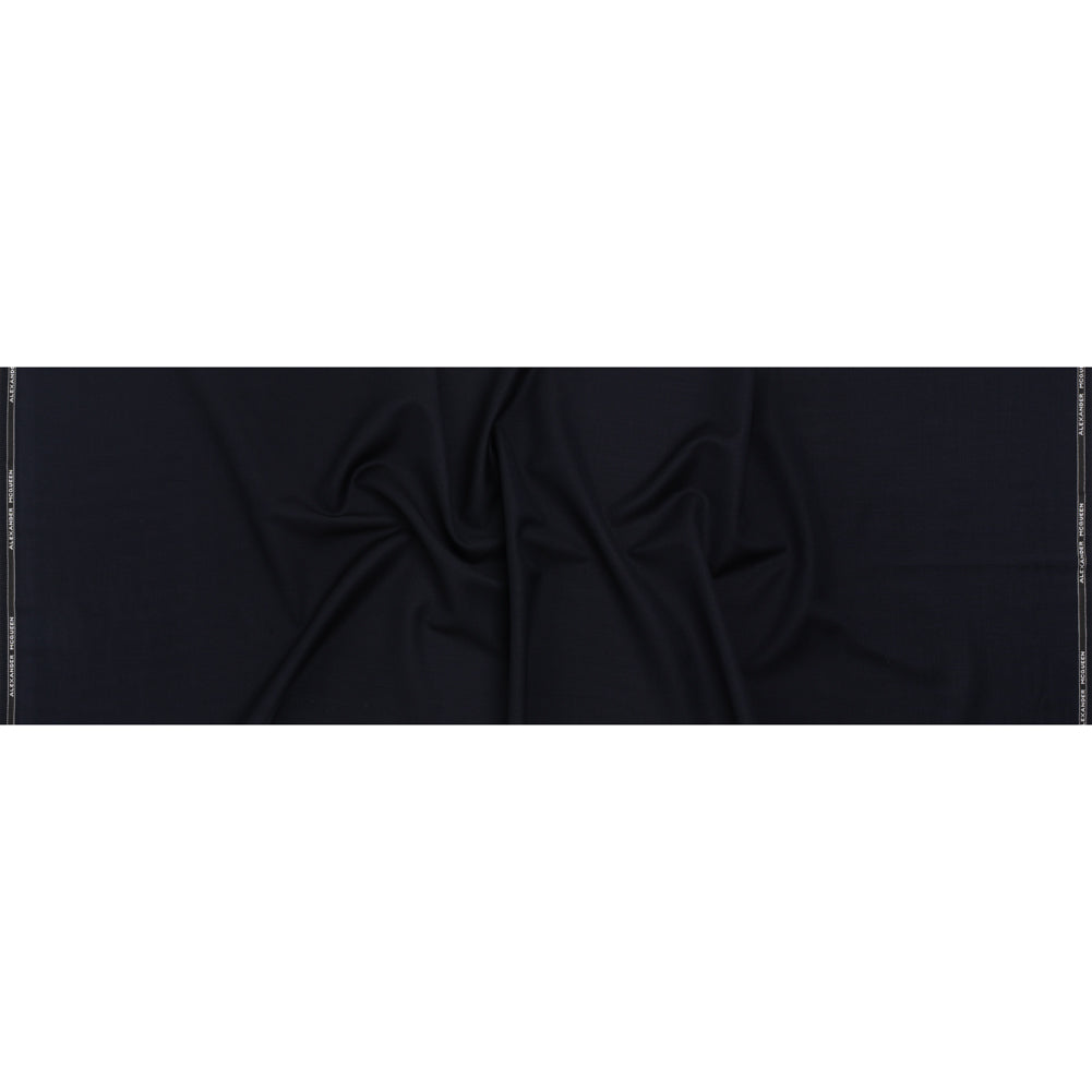 Wool Basketweave Suiting by Alexander McQueen - Dark Navy - Designer Deadstock - Full Wool Basketweave Suiting by Alexander McQueen - Dark Navy - Designer Deadstock - Full