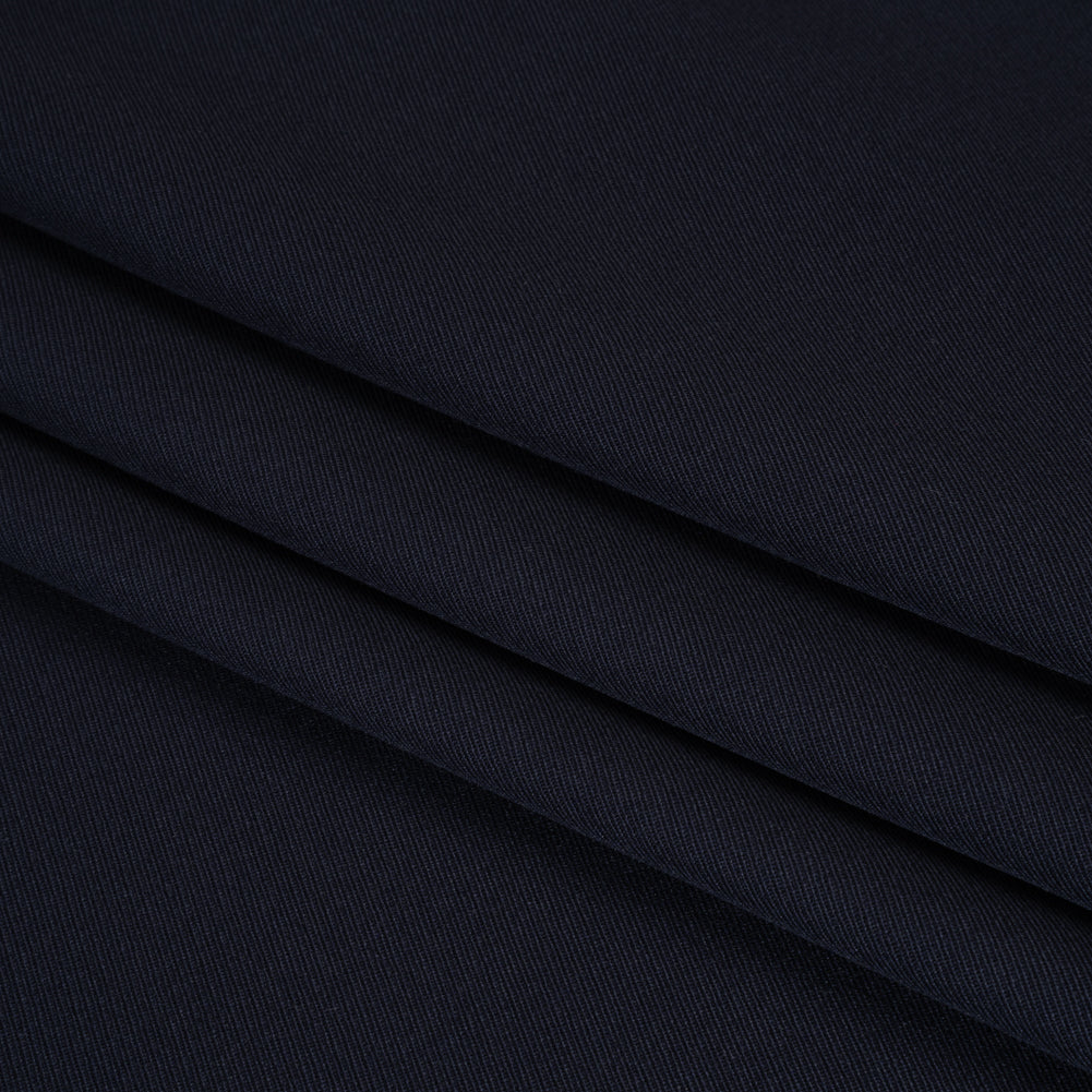 Heavy Wool Twill Suiting by Alexander McQueen - Navy Blue - Designer Deadstock - Folded Heavy Wool Twill Suiting by Alexander McQueen - Navy Blue - Designer Deadstock - Folded