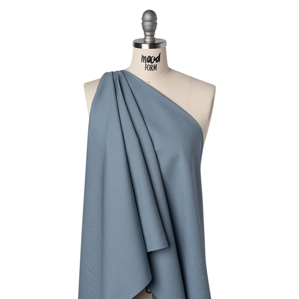Summer Weight Wool Suiting by Alexander McQueen - Light Blue - Designer Deadstock Drape Summer Weight Wool Suiting by Alexander McQueen - Light Blue - Designer Deadstock Drape