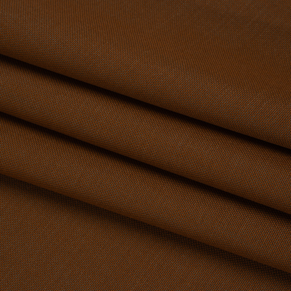 Wool Basketweave Suiting by Alexander McQueen - Brown - Designer Deadstock Wool Basketweave Suiting by Alexander McQueen - Brown - Designer Deadstock