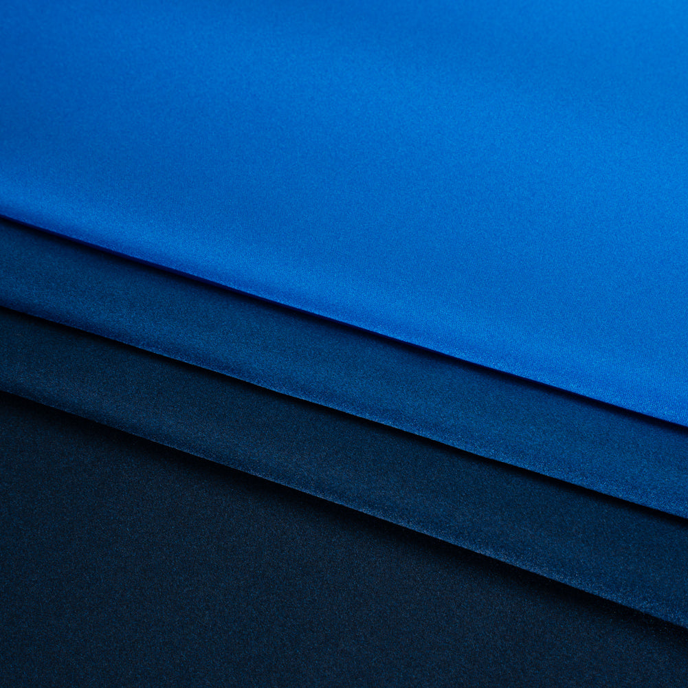 Silk Charmeuse Print 16MM, Made in Italy - Sky Blue, Bright Blue and Navy Ombre Detail Silk Charmeuse Print 16MM, Made in Italy - Sky Blue, Bright Blue and Navy Ombre Detail