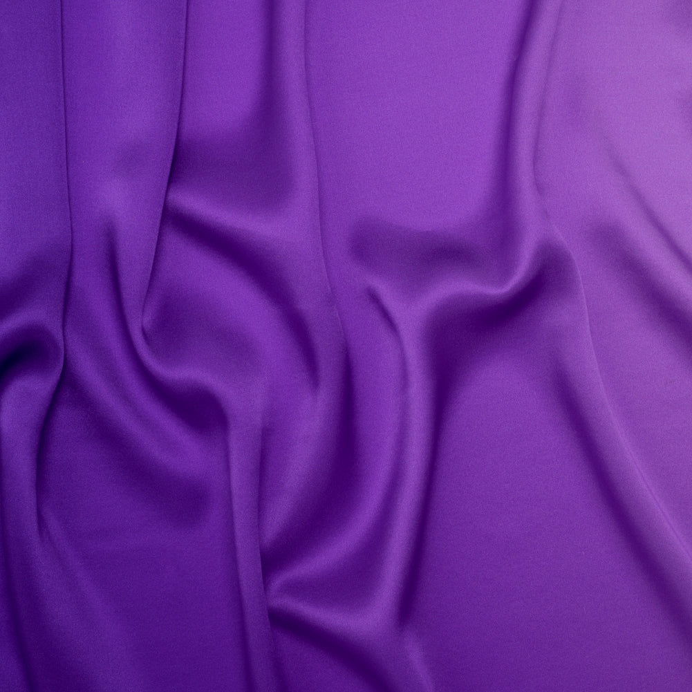 Silk Charmeuse Print 16MM, Made in Italy - Lavender, Grape and Dark Purple Ombre - Drape Silk Charmeuse Print 16MM, Made in Italy - Lavender, Grape and Dark Purple Ombre - Drape