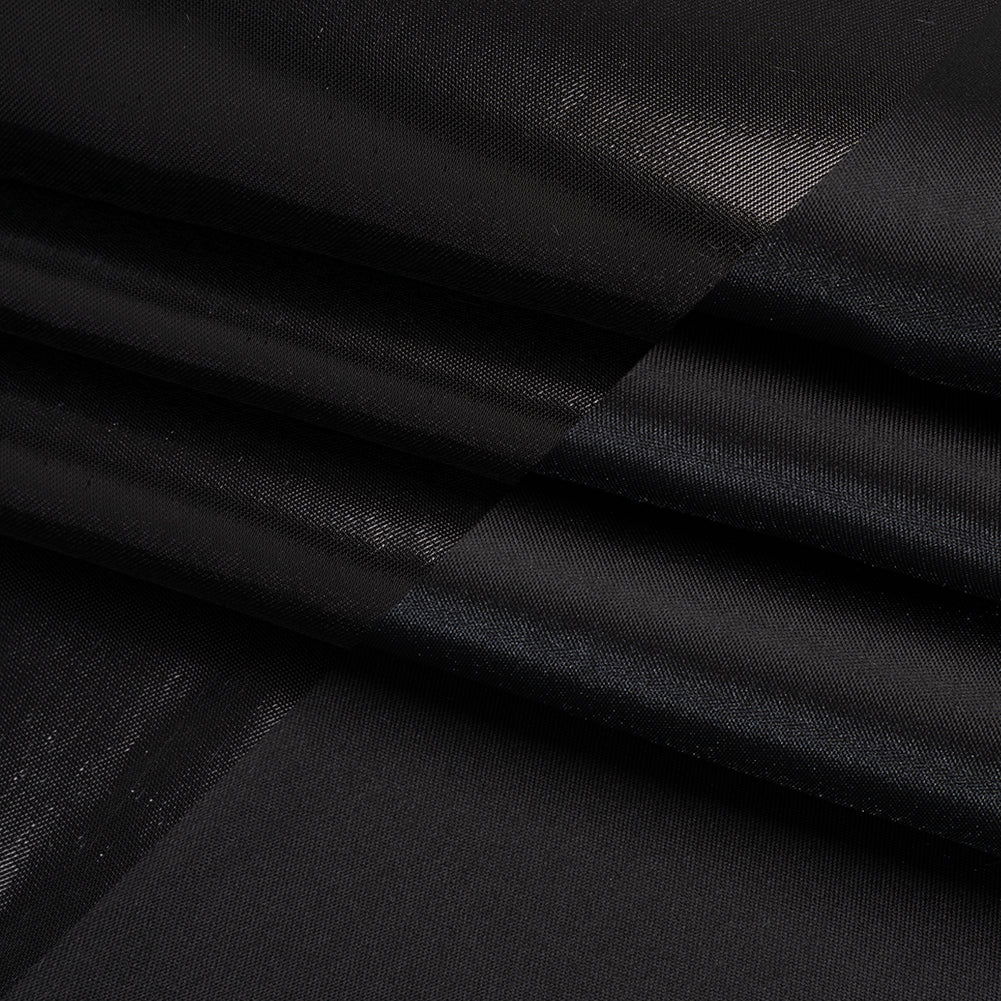 Double Faced Lame Mikado - Black - Sara Collection Folded Double Faced Lame Mikado - Black - Sara Collection Folded