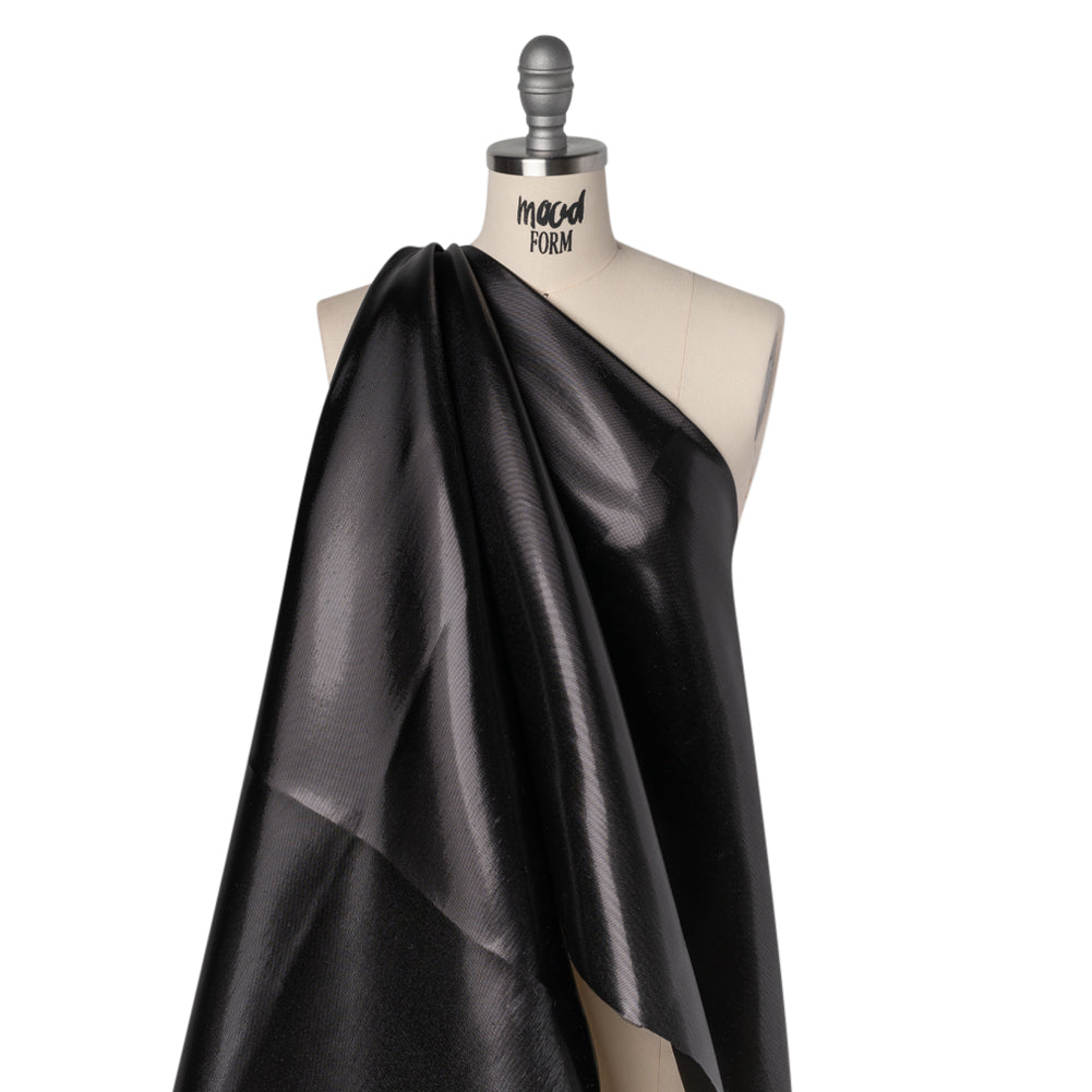 Double Faced Lame Mikado - Black - Sara Collection Drape Double Faced Lame Mikado - Black - Sara Collection Drape