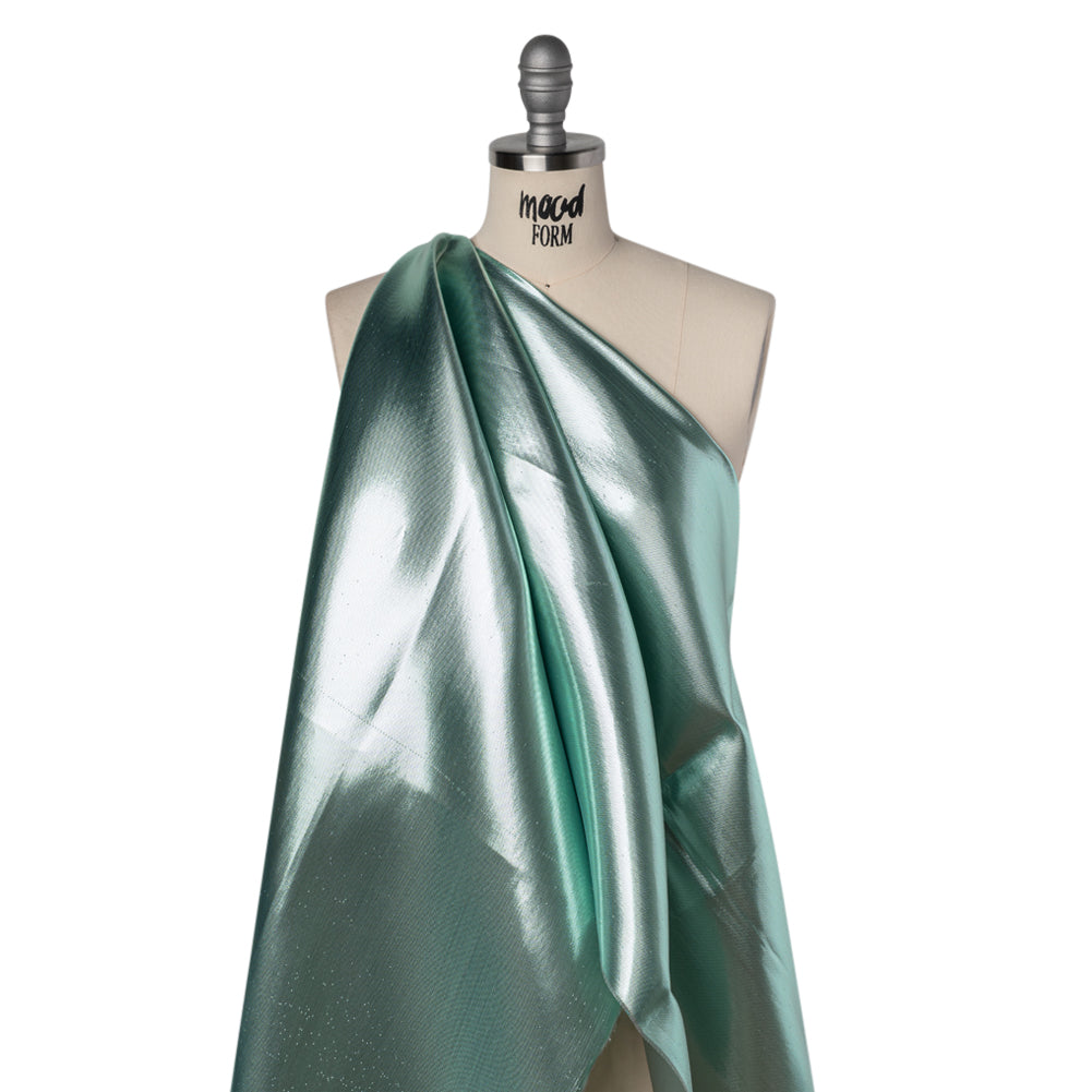 Double Faced Lame Mikado - Celadon Green - Sara Collection Drape Double Faced Lame Mikado - Celadon Green - Sara Collection Drape