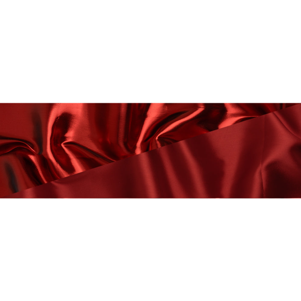 Double Faced Lame Mikado - Red - Sara Collection Double Faced Lame Mikado - Red - Sara Collection