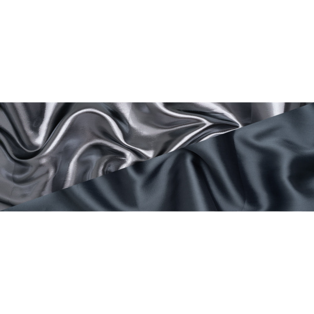 Double Faced Lame Mikado - Stormy Blue-Gray - Sara Collection Full Double Faced Lame Mikado - Stormy Blue-Gray - Sara Collection Full