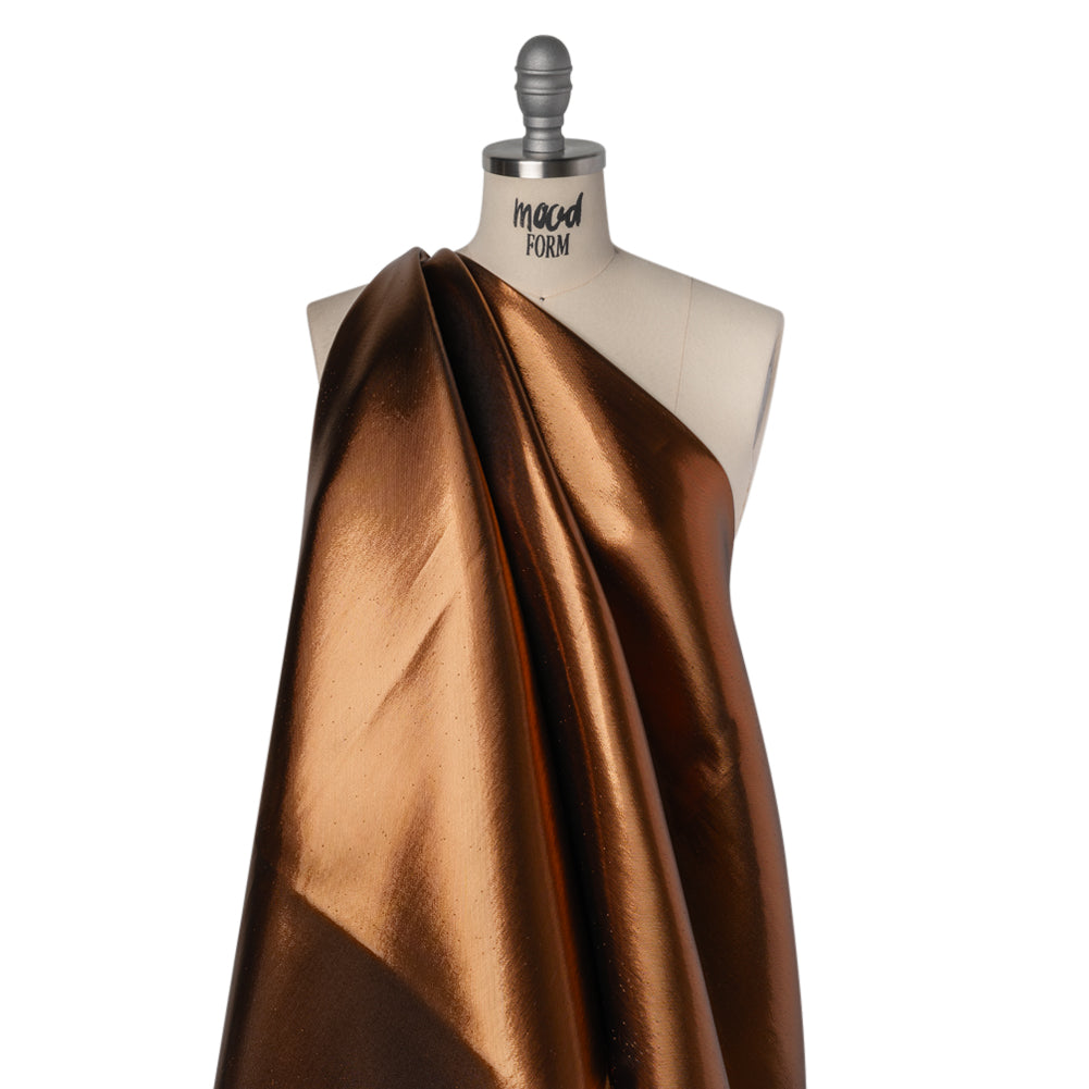 Double Faced Lame Mikado - Adobe Brown - Sara Collection - Drape Double Faced Lame Mikado - Adobe Brown - Sara Collection - Drape