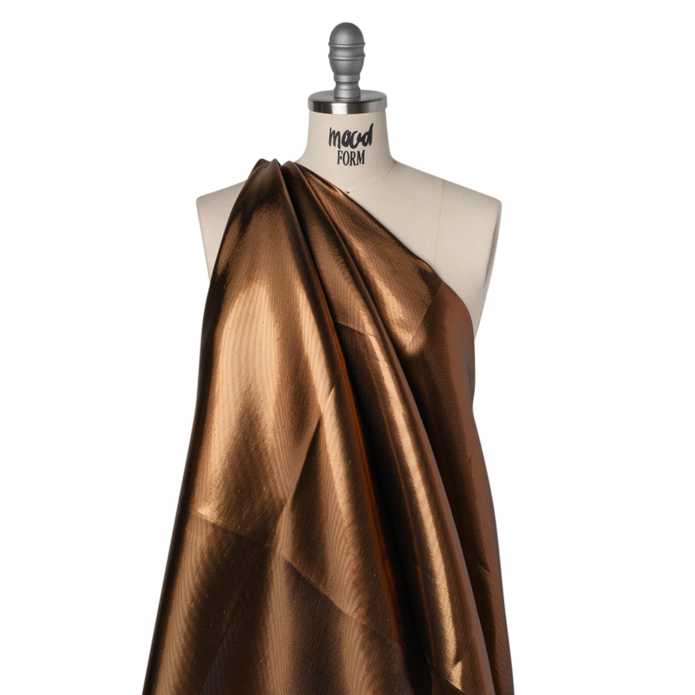 Double Faced Lame Mikado - Dusty Brown - Sara Collection - Drape Double Faced Lame Mikado - Dusty Brown - Sara Collection - Drape