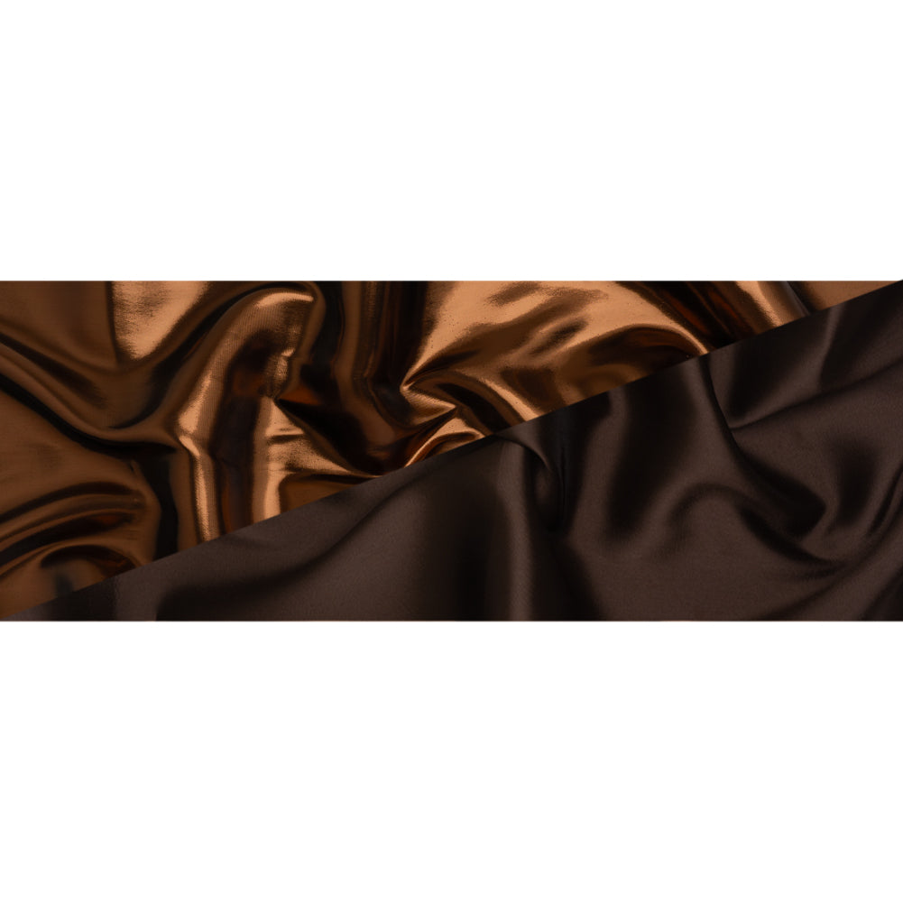 Double Faced Lame Mikado - Brown - Sara Collection Full Double Faced Lame Mikado - Brown - Sara Collection Full
