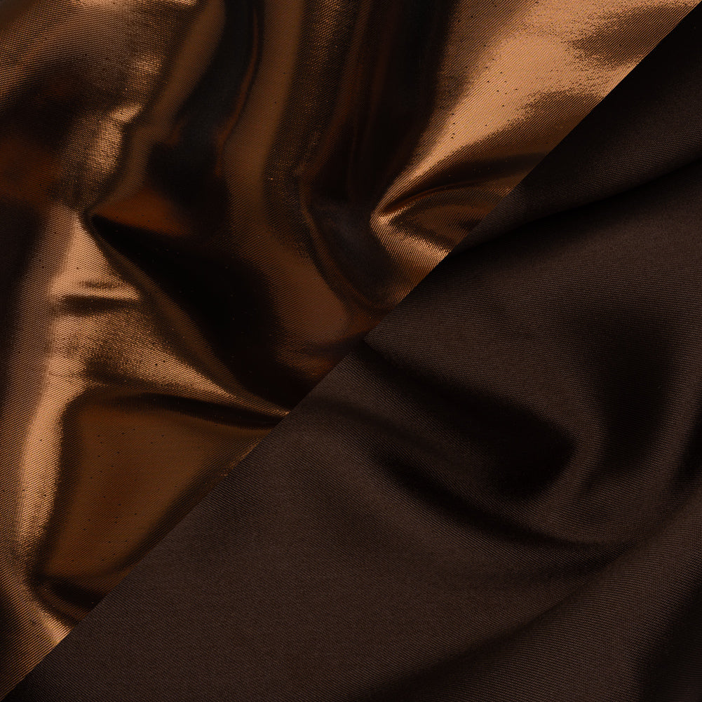 Double Faced Lame Mikado - Brown - Sara Collection Double Faced Lame Mikado - Brown - Sara Collection