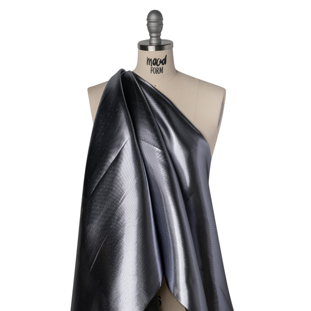 Double Faced Lame Mikado - Storm Cloud - Sara Collection Double Faced Lame Mikado - Storm Cloud - Sara Collection