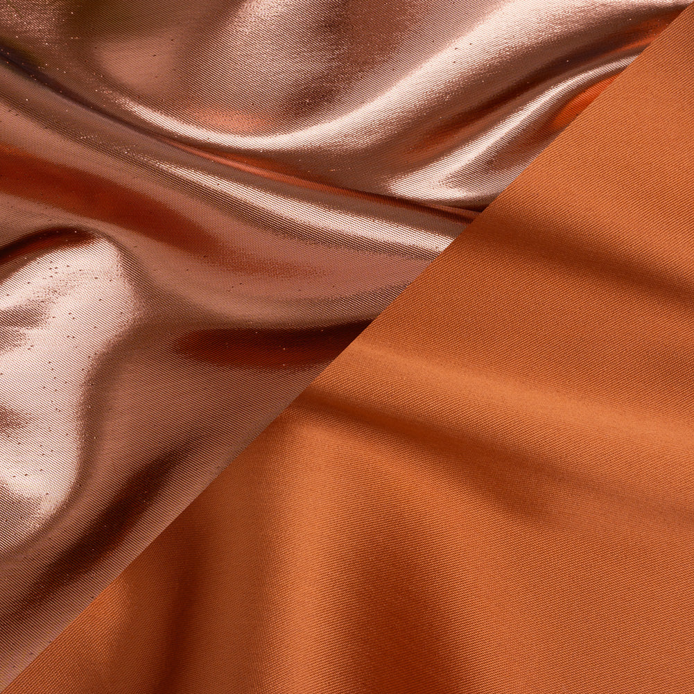 Double Faced Lame Mikado - Pumpkin Orange - Sara Collection Double Faced Lame Mikado - Pumpkin Orange - Sara Collection