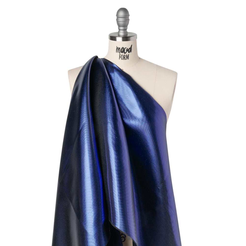 Double Faced Lame Mikado - Midnight Blue - Sara Collection - Drape Double Faced Lame Mikado - Midnight Blue - Sara Collection - Drape
