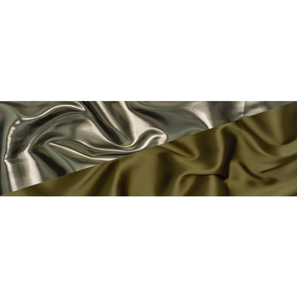 Double Faced Lame Mikado - Dark Olive Green - Sara Collection - Full Double Faced Lame Mikado - Dark Olive Green - Sara Collection - Full