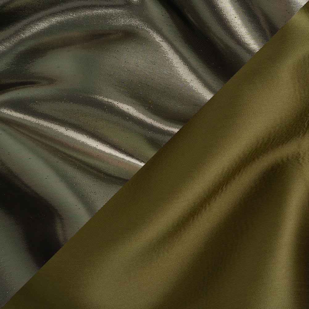 Double Faced Lame Mikado - Dark Olive Green - Sara Collection Double Faced Lame Mikado - Dark Olive Green - Sara Collection