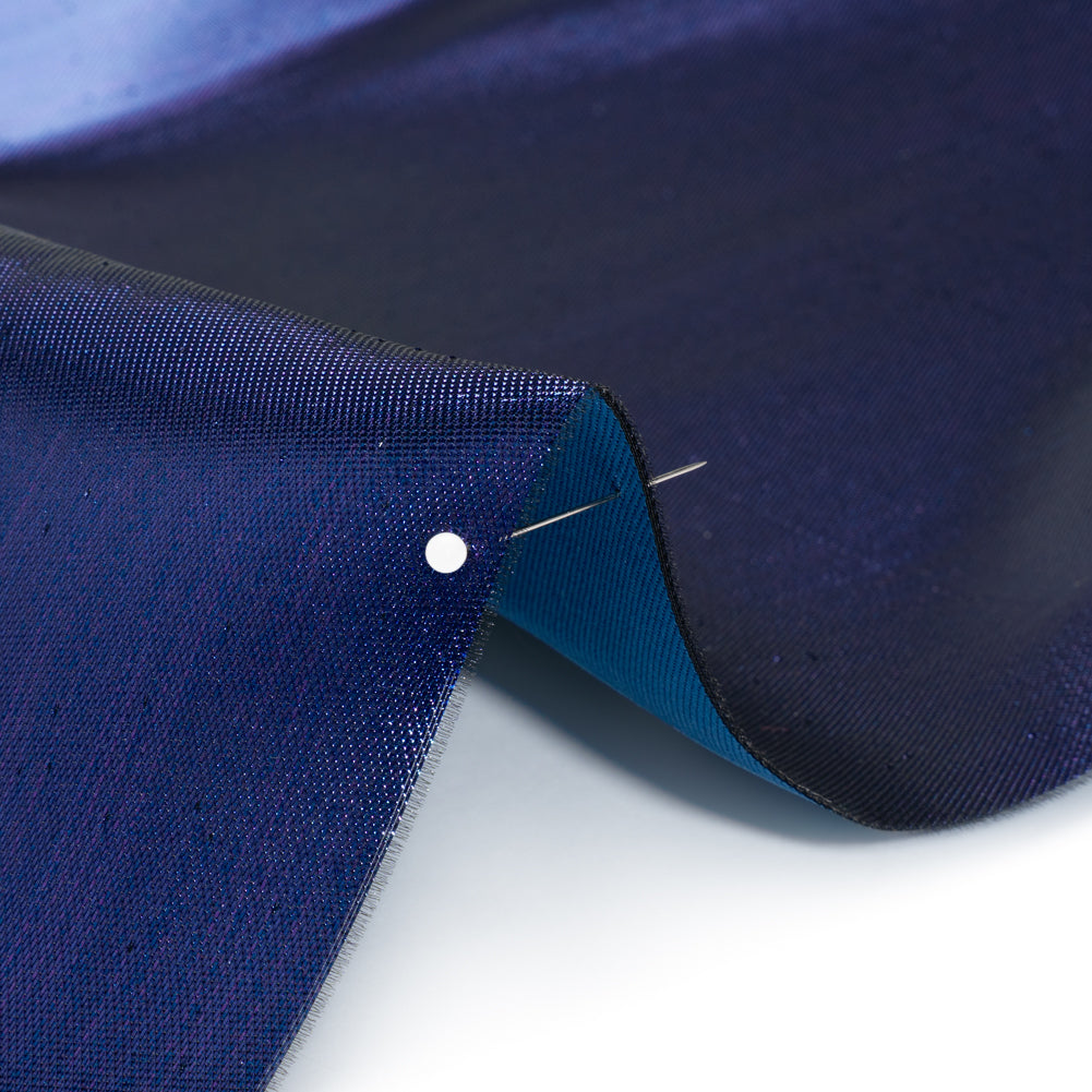 Double Faced Lame Mikado - Dark Teal and Navy - Sara Collection - Detail Double Faced Lame Mikado - Dark Teal and Navy - Sara Collection - Detail