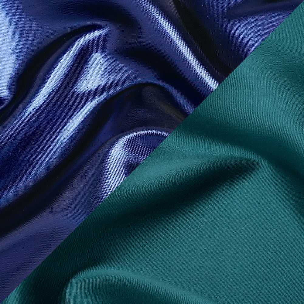 Double Faced Lame Mikado - Dark Teal and Navy - Sara Collection Double Faced Lame Mikado - Dark Teal and Navy - Sara Collection