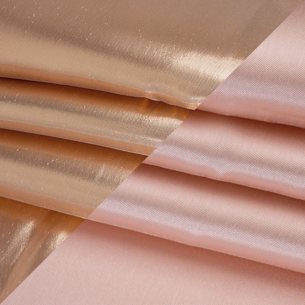 Double Faced Lame Mikado - Peachy Pink - Sara Collection - Folded Double Faced Lame Mikado - Peachy Pink - Sara Collection - Folded