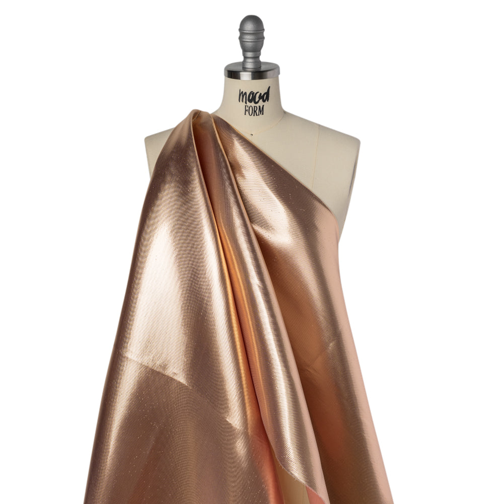 Double Faced Lame Mikado - Pink and Rose Gold - Sara Collection - Drape Double Faced Lame Mikado - Pink and Rose Gold - Sara Collection - Drape