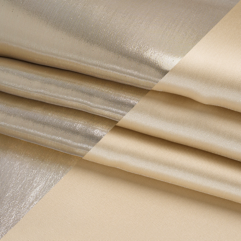 Double Faced Lame Mikado - Oatmeal - Sara Collection Folded Double Faced Lame Mikado - Oatmeal - Sara Collection Folded