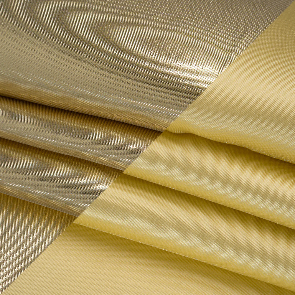 Double Faced Lame Mikado - Lemon Yellow - Sara Collection Folded Double Faced Lame Mikado - Lemon Yellow - Sara Collection Folded