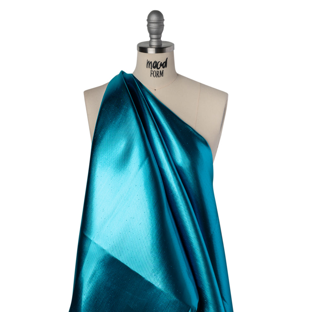 Double Faced Lame Mikado - Dark Blue - Sara Collection - Drape Double Faced Lame Mikado - Dark Blue - Sara Collection - Drape