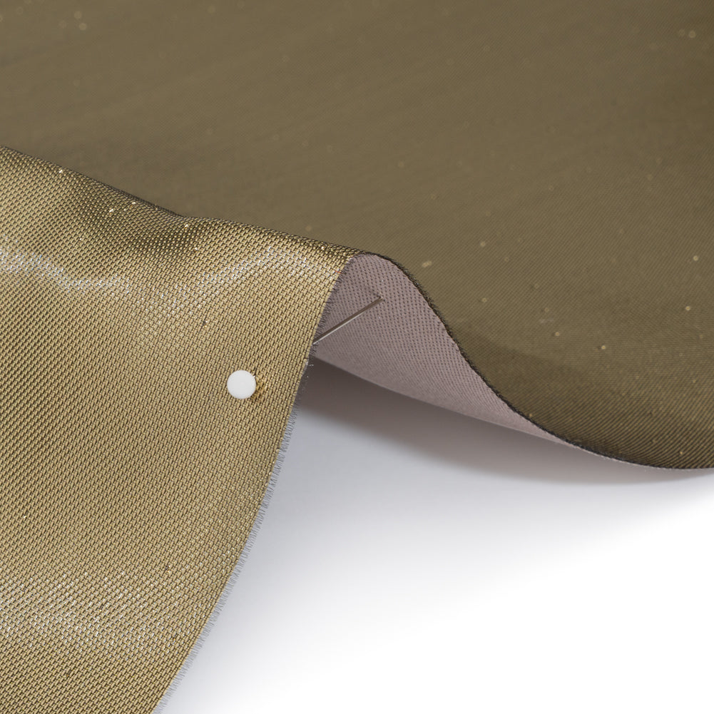 Double Faced Lame Mikado - Taupe and Gold - Sara Collection Detail Double Faced Lame Mikado - Taupe and Gold - Sara Collection Detail
